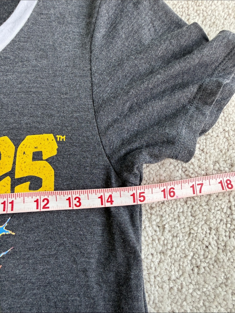 The Goonies Ringer Tee - Charcoal with Yellow & Multicolor Graphic Size XS - Picture 4 of 5